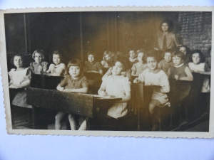Miriam (front) and Celia (behind) pictured in the classroom at Sorinne La Longue